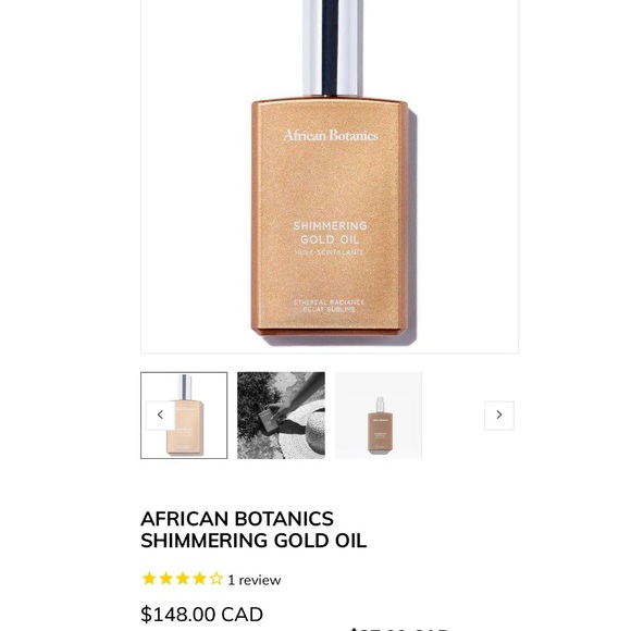 AFRICAN BOTANICS SHIMMERING GOLD OIL 2oz - Picture 3 of 3